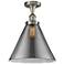 Ballston Urban Cone 12" Semi-Flush Mount - Satin Nickel - Plated Smok
