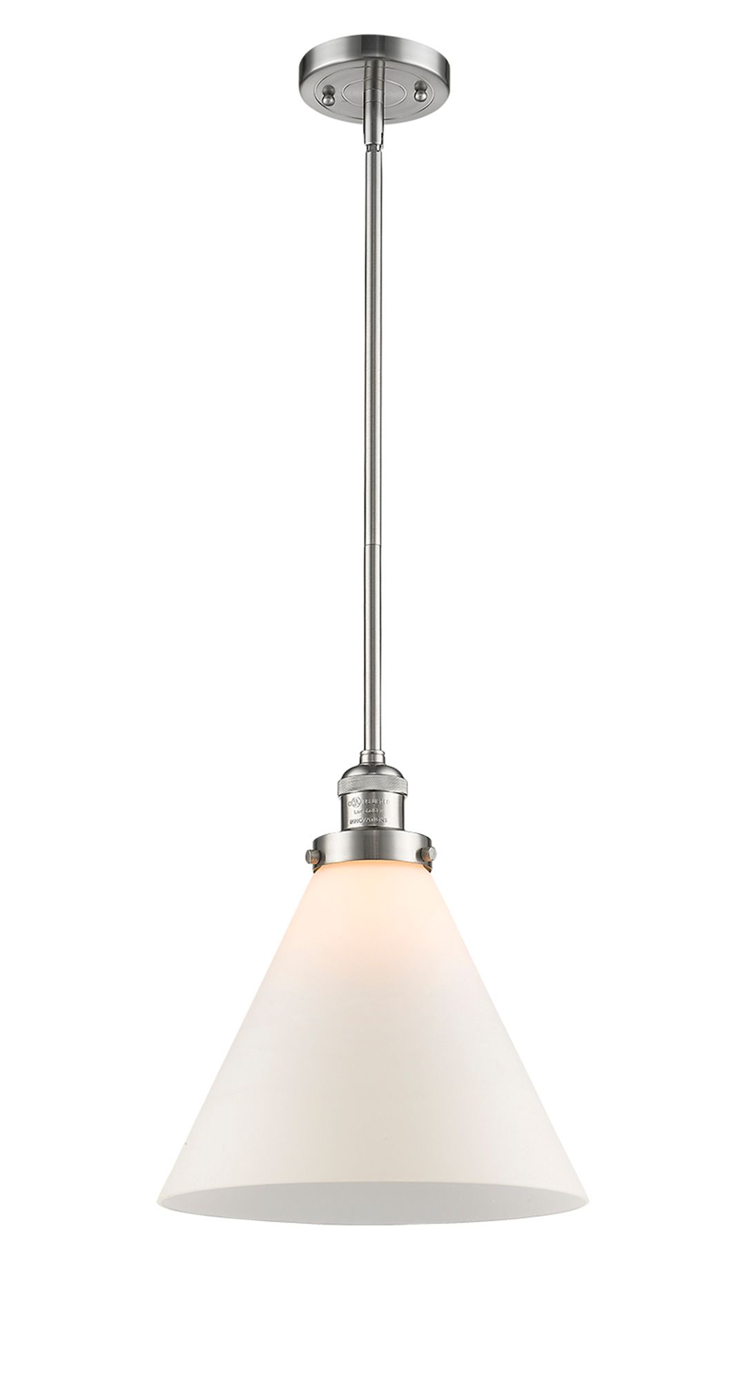 Image 3 Ballston Urban Cone 12"W Brushed Nickel Corded Mini Pendant w/ White S more views