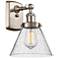 Ballston Urban Cone 13" High Brushed Satin Nickel Sconce w/ Seedy Shad