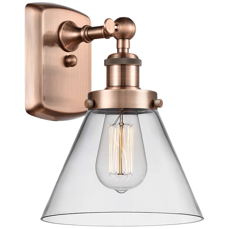 Image 1 Ballston Urban Cone 13" High Copper Sconce w/ Clear Shade