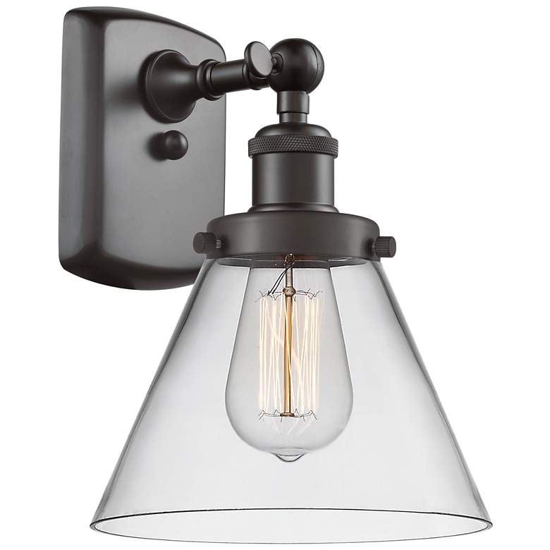 Image 1 Ballston Urban Cone 13" High Oil Rubbed Bronze Sconce w/ Clear Shade