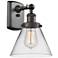 Ballston Urban Cone 13" High Oil Rubbed Bronze Sconce w/ Clear Shade