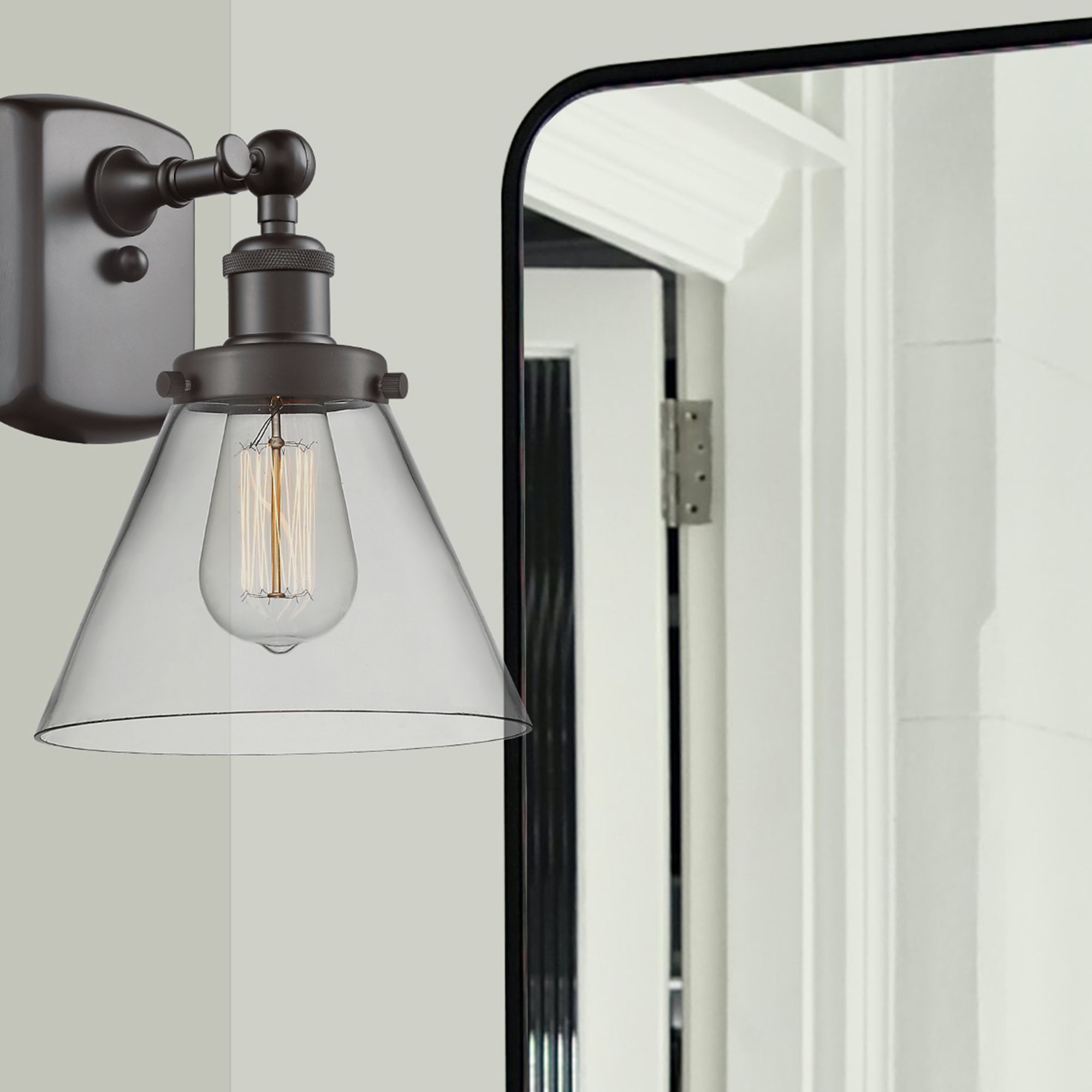 Ballston Urban Cone 13" High Oil Rubbed Bronze Sconce w/ Clear Shade