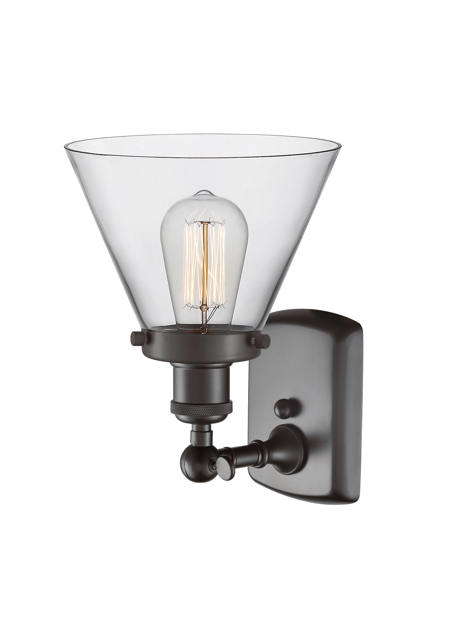 Image 6 Ballston Urban Cone 13" High Oil Rubbed Bronze Sconce w/ Clear Shade more views