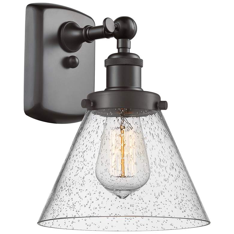 Image 1 Ballston Urban Cone 13" High Oil Rubbed Bronze Sconce w/ Seedy Shade