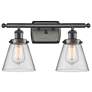 Ballston Urban Cone 16"W 2 Light Bronze Bath Vanity Light w/ Clear Sha