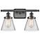Ballston Urban Cone 16"W 2 Light Bronze Bath Vanity Light w/ Clear Sha