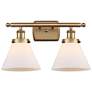Ballston Urban Cone 18" 2 Light Brushed Brass LED Bath Light w/ White