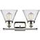 Ballston Urban Cone 18" 2 Light Nickel Bath Light w/ Seedy Shade