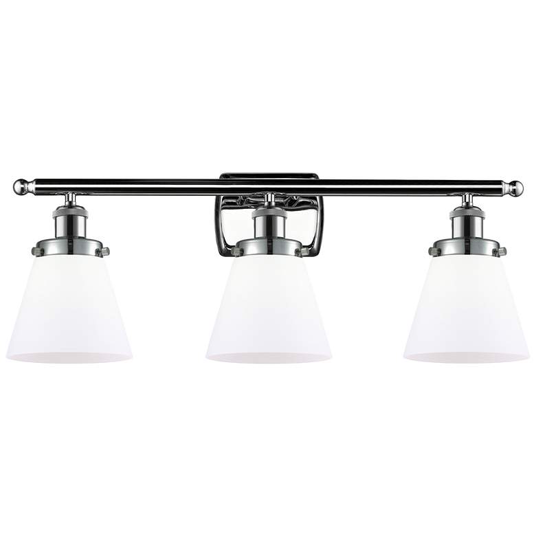 Image 1 Ballston Urban Cone 26" 3-Light Polished Chrome Bath Light w/ White Sh