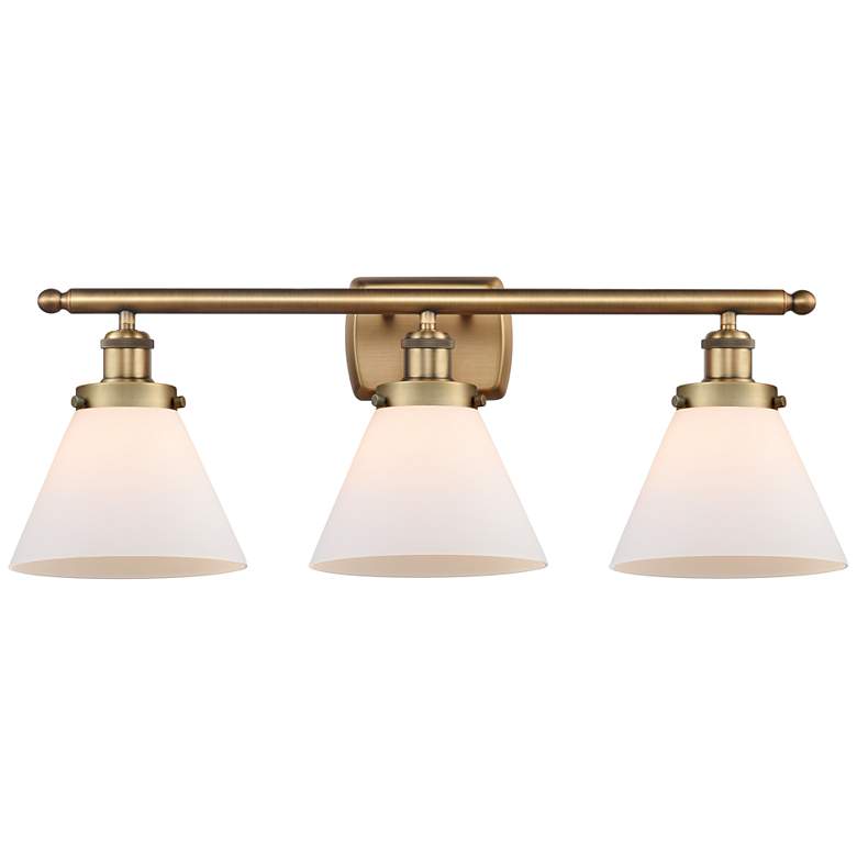 Image 1 Ballston Urban Cone 26"W Brushed Brass 3-Light Bath Light