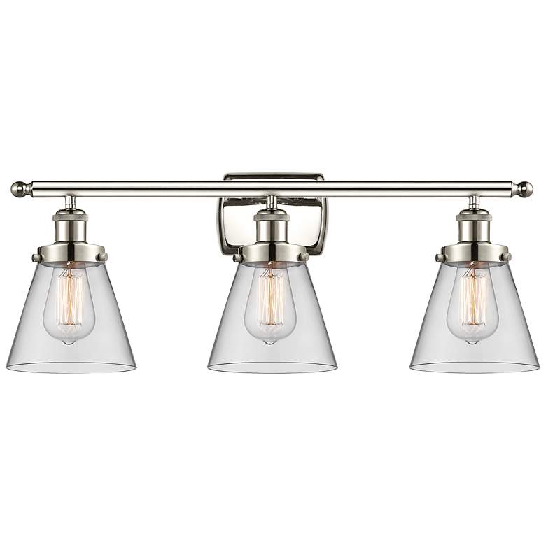 Image 1 Ballston Urban Cone 26"W Polished Nickel 3-Light Bath Light