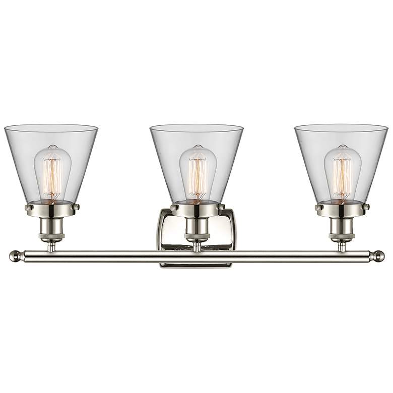 Image 3 Ballston Urban Cone 26"W Polished Nickel 3-Light Bath Light more views