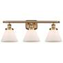 Ballston Urban Cone 28" 3 Light Brushed Brass LED Bath Light w/ White