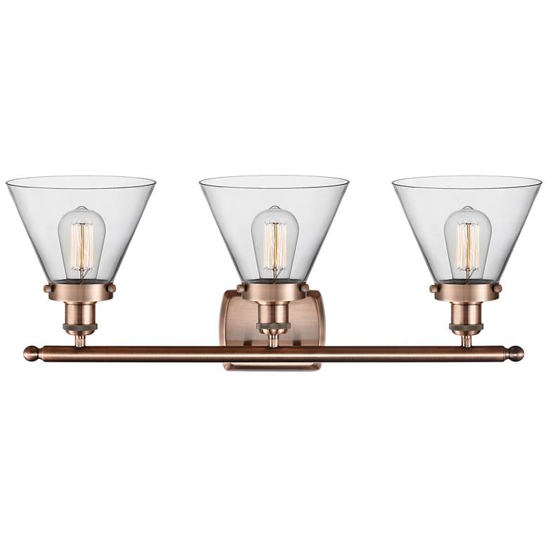 Image 2 Ballston Urban Cone 28" 3 Light Copper LED Bath Light w/ Clear Shade more views