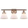 Ballston Urban Cone 28" 3 Light Copper LED Bath Light w/ White Shade