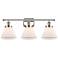 Ballston Urban Cone 28" 3 Light Nickel LED Bath Light w/ White Shade