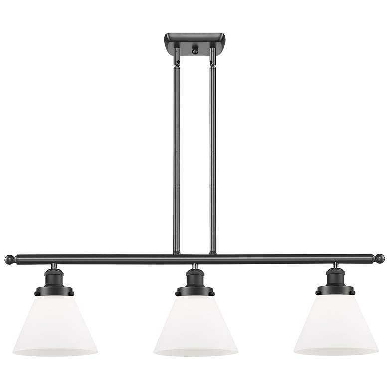 Image 1 Ballston Urban Cone 36" 3 Light Oiled Bronze Island Light w/ 8" W