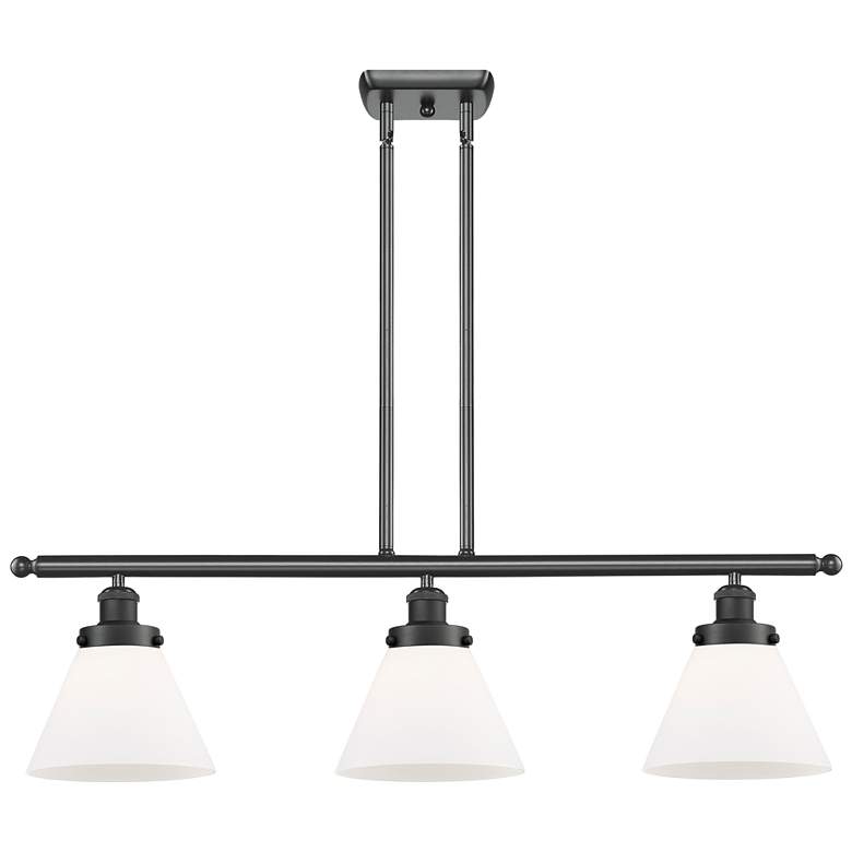 Image 1 Ballston Urban Cone 36"W 3 Light Matte Black Island Light w/ 8" W