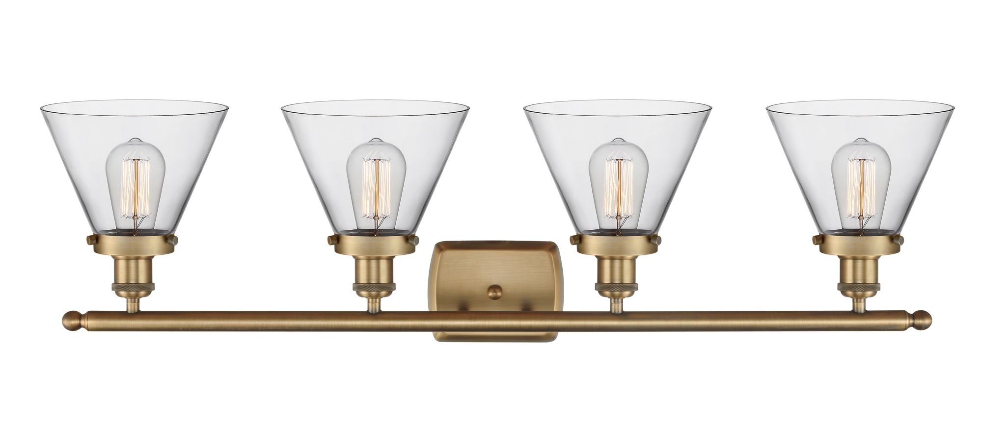Image 2 Ballston Urban Cone 38" 4 Light Brushed Brass LED Bath Light w/ Clear  more views