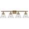 Ballston Urban Cone 38" 4 Light Brushed Brass LED Bath Light w/ Seedy
