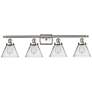 Ballston Urban Cone 38" 4 Light Brushed Nickel Bath Light w/ Clear Sha