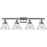 Ballston Urban Cone 38" 4 Light Chrome Bath Light w/ Seedy Shade
