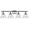Ballston Urban Cone 38" 4 Light Chrome Bath Light w/ Seedy Shade