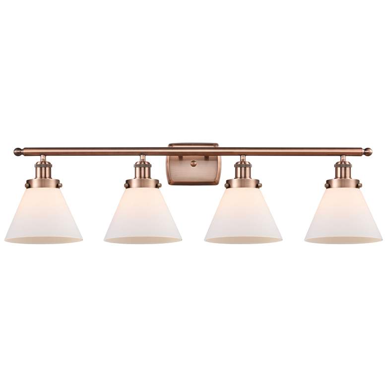 Image 1 Ballston Urban Cone 38" 4 Light Copper LED Bath Light w/ White Shade