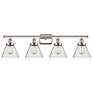 Ballston Urban Cone 38" 4 Light Nickel Bath Light w/ Seedy Shade