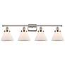 Ballston Urban Cone 38" 4 Light Nickel Bath Light w/ White Shade