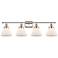 Ballston Urban Cone 38" 4 Light Nickel LED Bath Light w/ White Shade