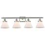 Ballston Urban Cone 38" 4 Light Nickel LED Bath Light w/ White Shade