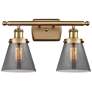 Ballston Urban Cone 6" 2 Light 16" Bath Light - Brushed Brass - S
