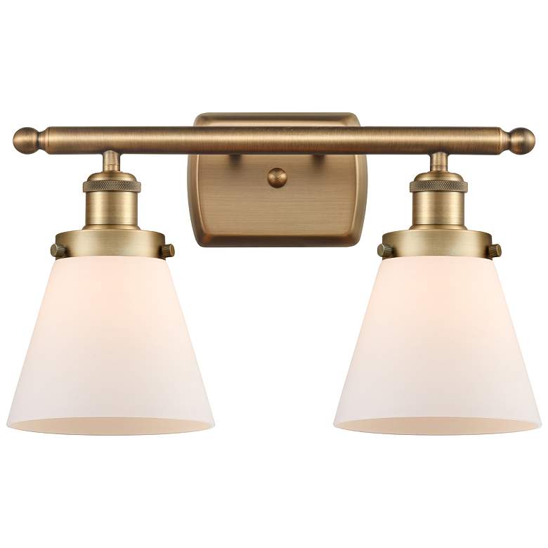Image 2 Ballston Urban Cone 6" 2 Light 16" Bath Light - Brushed Brass - W