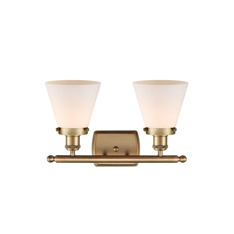 Image 3 Ballston Urban Cone 6" 2 Light 16" Bath Light - Brushed Brass - W more views