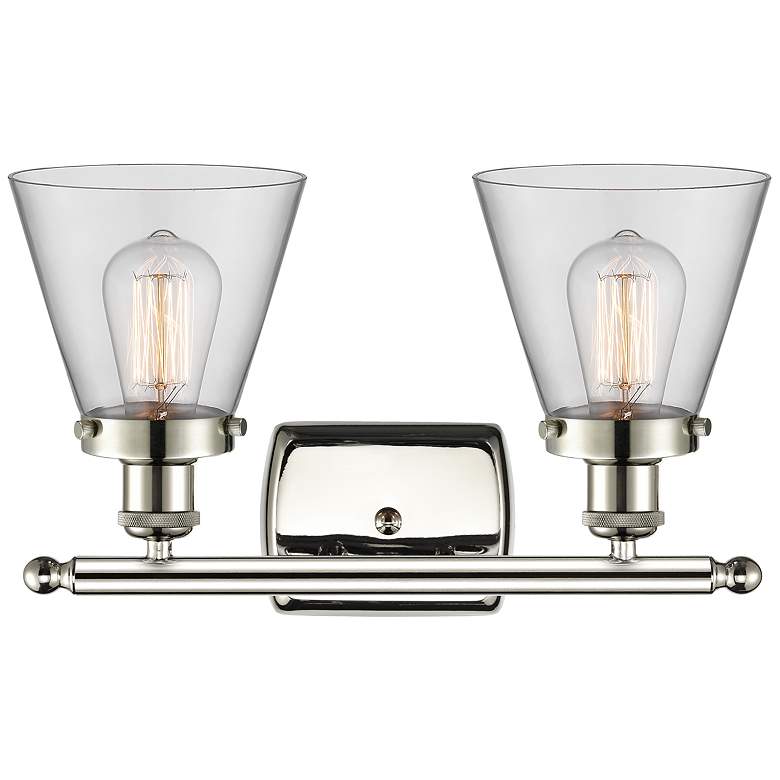 Image 2 Ballston Urban Cone 6" 2 Light 16" Bath Light - Polished Nickel - more views