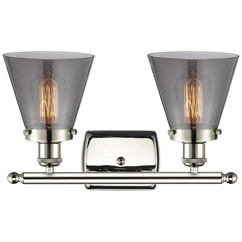 Image 1 Ballston Urban Cone 6" 2 Light 16" Bath Light - Polished Nickel -