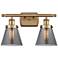 Ballston Urban Cone 6" 2 Light 16" LED Bath Light - Brushed Brass