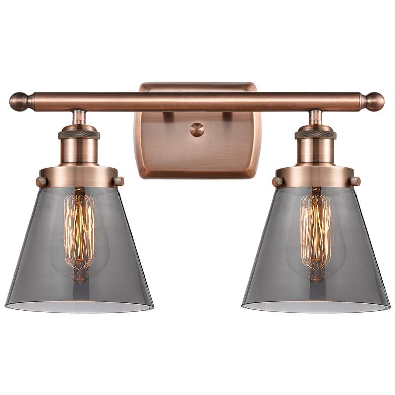 Image 1 Ballston Urban Cone 6" 2 Light 16" LED Bath Light - Copper - Smok