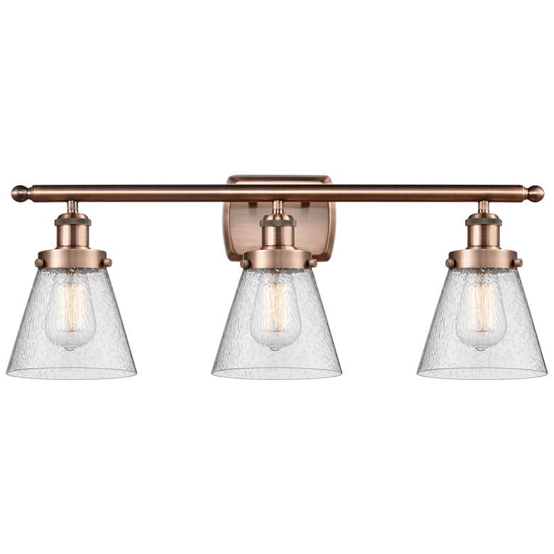 Image 1 Ballston Urban Cone 6" 3 Light 26" Bath Light - Copper - Seedy Sh