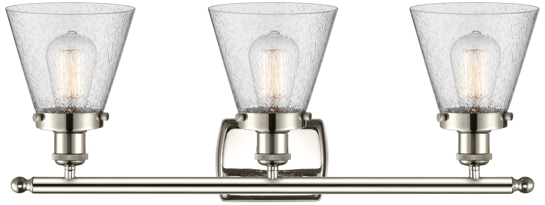 Image 2 Ballston Urban Cone 6" 3 Light 26" Bath Light - Polished Nickel - more views