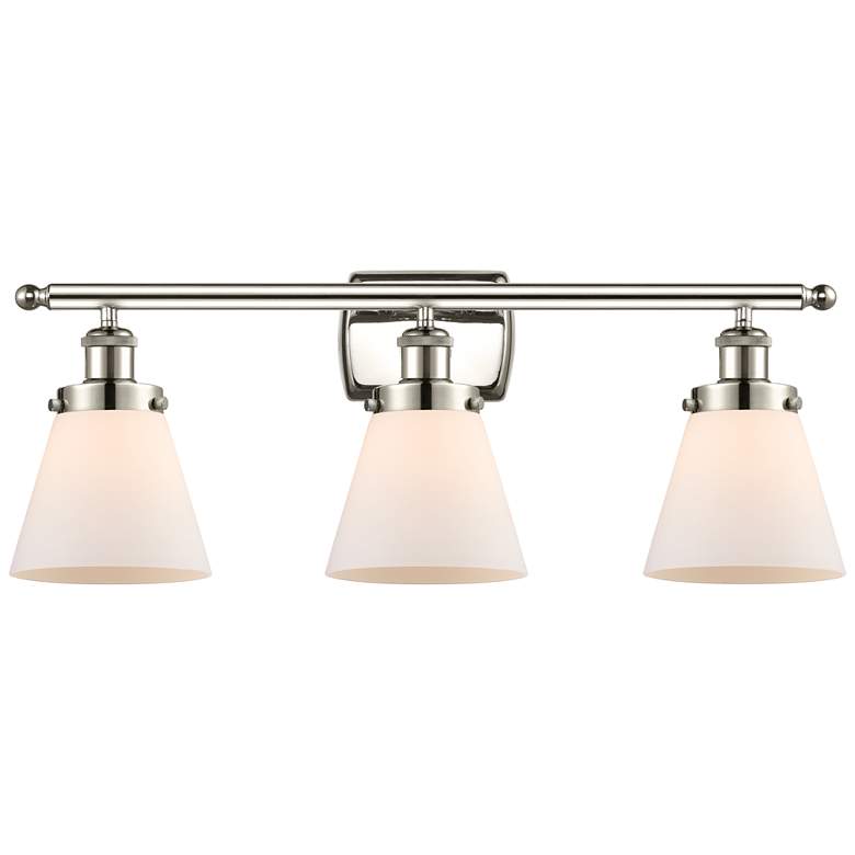 Image 1 Ballston Urban Cone 6" 3 Light 26" Bath Light - Polished Nickel -