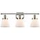 Ballston Urban Cone 6" 3 Light 26" Bath Light - Polished Nickel -