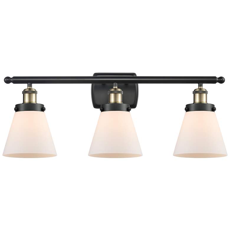 Image 1 Ballston Urban Cone 6" 3 Light 26" LED Bath Light - Black Brass -
