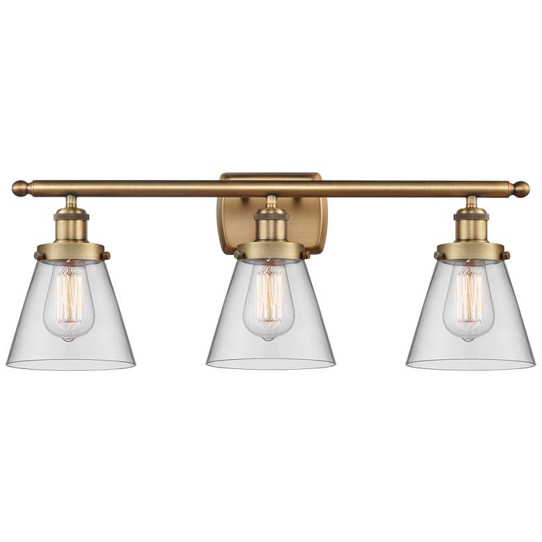 Image 1 Ballston Urban Cone 6" 3 Light 26" LED Bath Light - Brushed Brass
