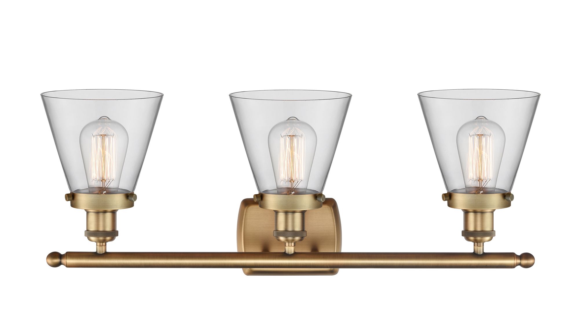 Image 2 Ballston Urban Cone 6" 3 Light 26" LED Bath Light - Brushed Brass more views
