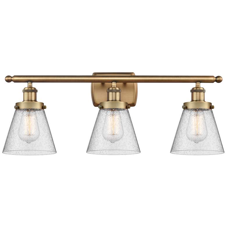 Image 1 Ballston Urban Cone 6" 3 Light 26" LED Bath Light - Brushed Brass