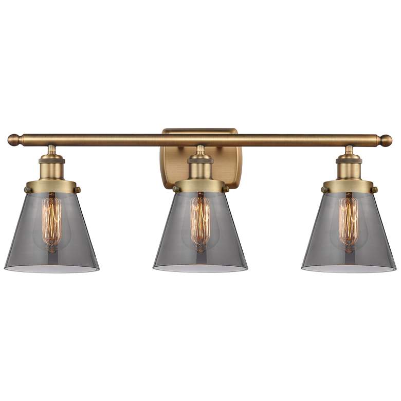 Image 1 Ballston Urban Cone 6" 3 Light 26" LED Bath Light - Brushed Brass