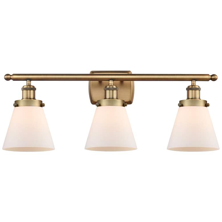 Image 1 Ballston Urban Cone 6" 3 Light 26" LED Bath Light - Brushed Brass